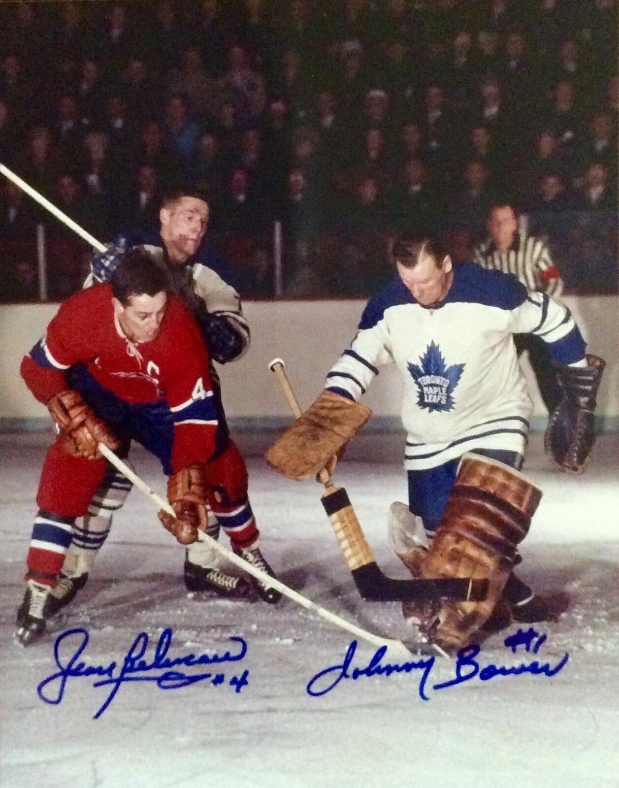 JEAN BELIVEAU /JOHNNY BOWER HOF Autographed Signed 8x10 Photo Poster painting Canadiens REPRINT