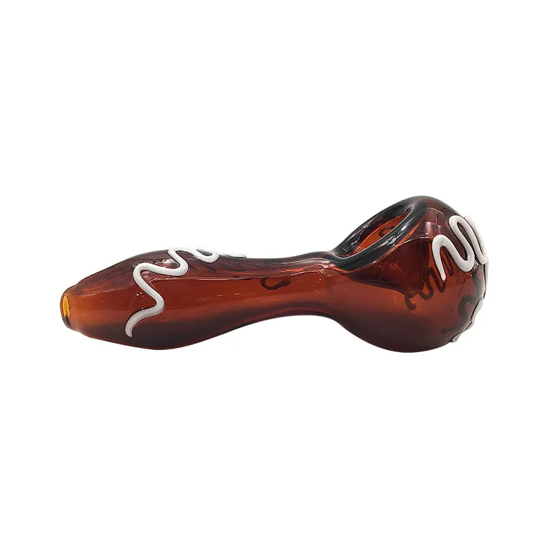 Summer Glass Spoon Pipes for Daily Smoke Brown Color