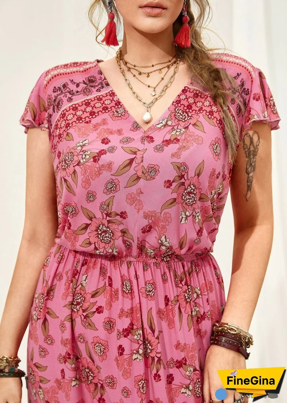 Boho Plus Size Alexus Maxi Dress For Women