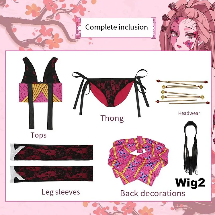 【Wetrose】In Stock Daki Ume Cosplay Costume  Kimetsu no Yaiba Anime Hot Female Halloween Full Set Wig