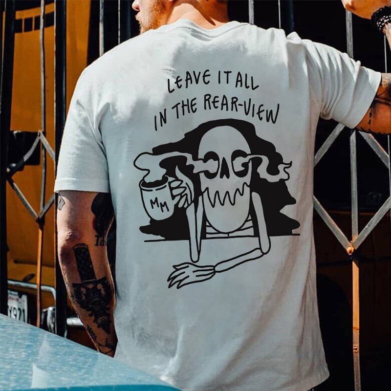 Leave It All In The Rear-view Spooky Skeleton Print T-shirt - Krazyskull