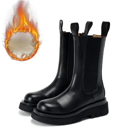 New Luxury Chelsea Boots Women Ankle Boots Chunky Winter Shoes Platform Ankle Boots Slip on Chunky Heel BV Boot Brand Designer