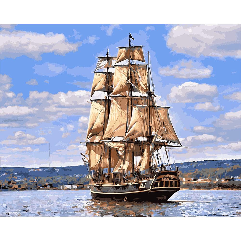 

40x50cm - Paint By Numbers Sea Boat, 501 Original