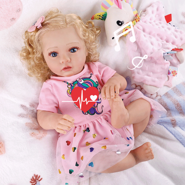 Babeside Daisy 20'' Cutest Realistic Reborn Baby Doll Girl Blonde Hair Princess with Heartbeat Coos and Breath