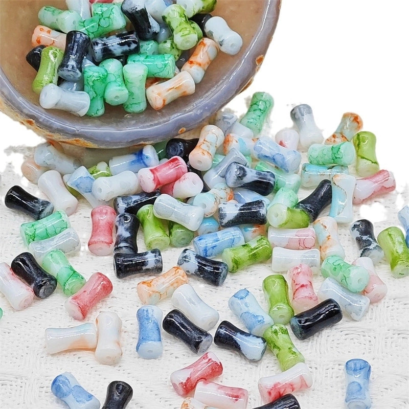 6x12mm New Chinese Style Blooming Porcelain Bamboo Beads Bamboo Scattered Beads Handmade DIY Bracelet Hairpin Ingredients