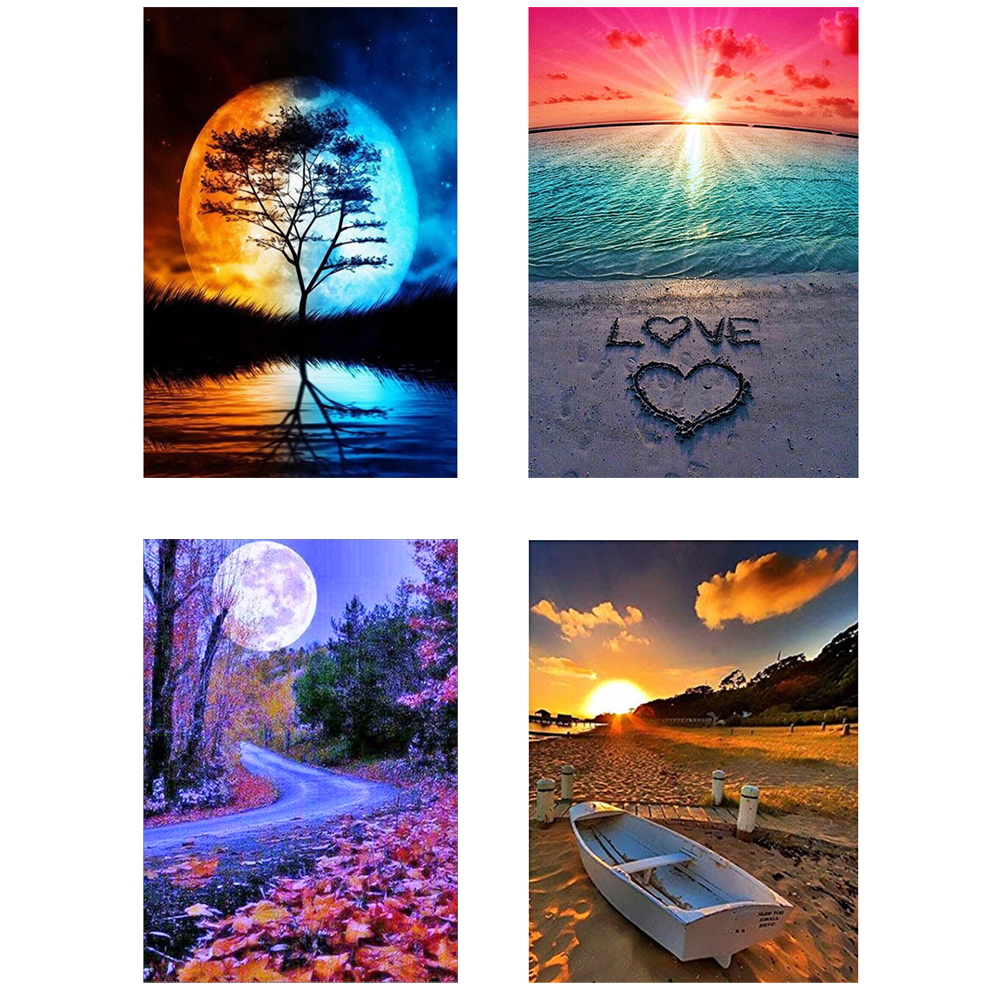 36x46cm Scenery 11CT Stamped Cross Stitch Kits DIY Cotton Thread Needlework