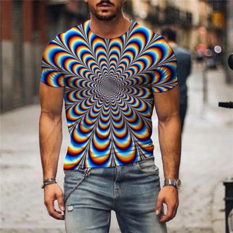 Men's Trendy 3D Print Short Sleeve T-shirt