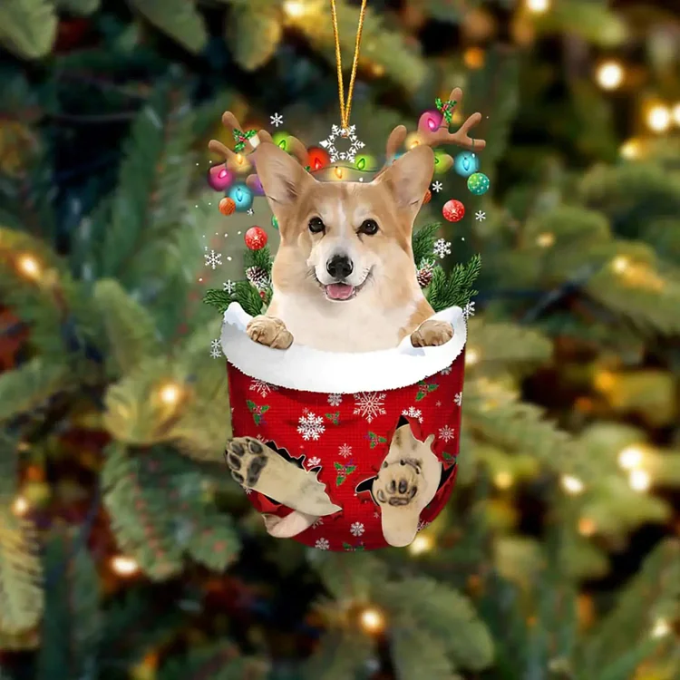 Corgi Acrylic Christmas Tree Ornament