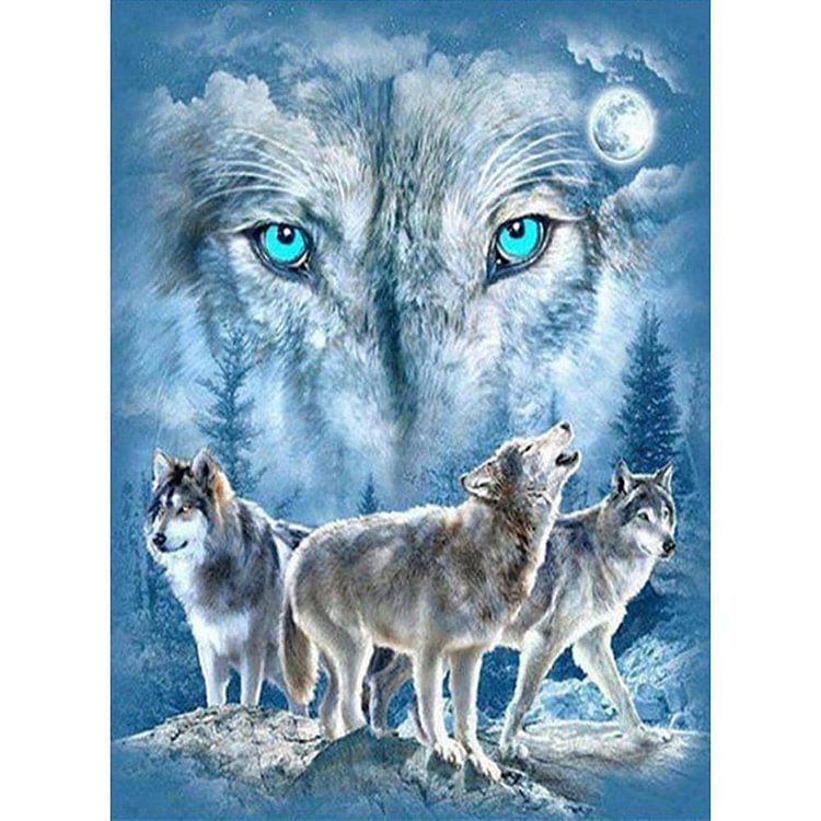 Snow Wolf  Full Square Diamond Painting 40*40CM