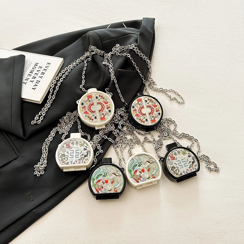 Women's Mini PVC Printing Ethnic Style Lock Clasp Crossbody Bag