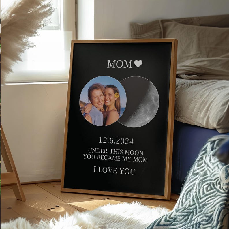 Loveyoufancy Customisable Moon Phase Prints Under This Moon You Became My Mom