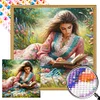 Diamond Painting-DIY Round Part AB Drill Girl Reading Book(45*45CM)