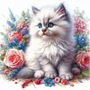 Rose Cat-11CT Stamped Cross Stitch 40*40cm/15.75*15.75in tapestrymarket