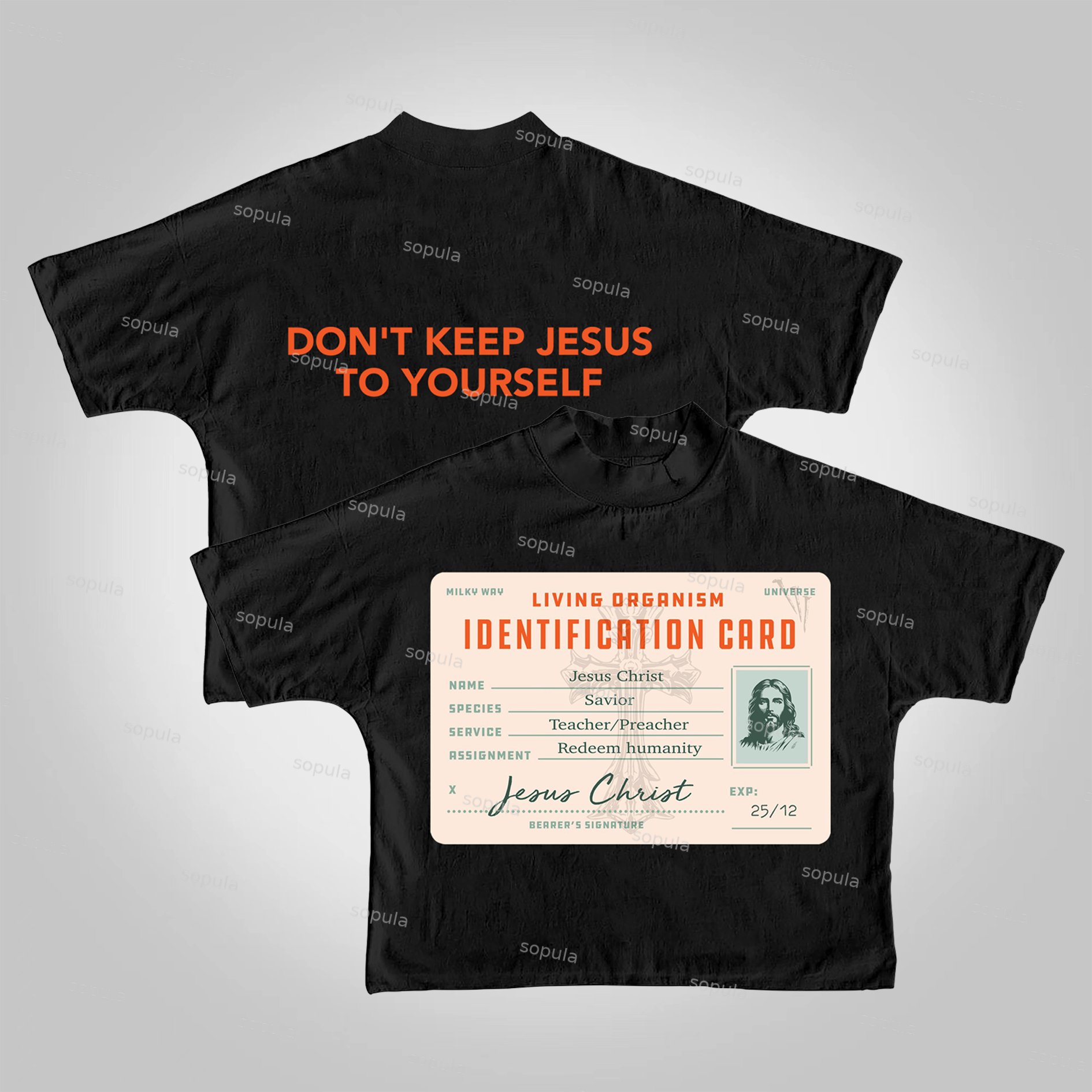 Sopula Don't Keep Jesus To Yourself Jesus Passport Graphic Cropped T-shirts - SOPULA