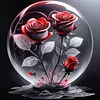 Crystal Ball Rose-11CT Stamped Cross Stitch 40*40cm/15.75*15.75in