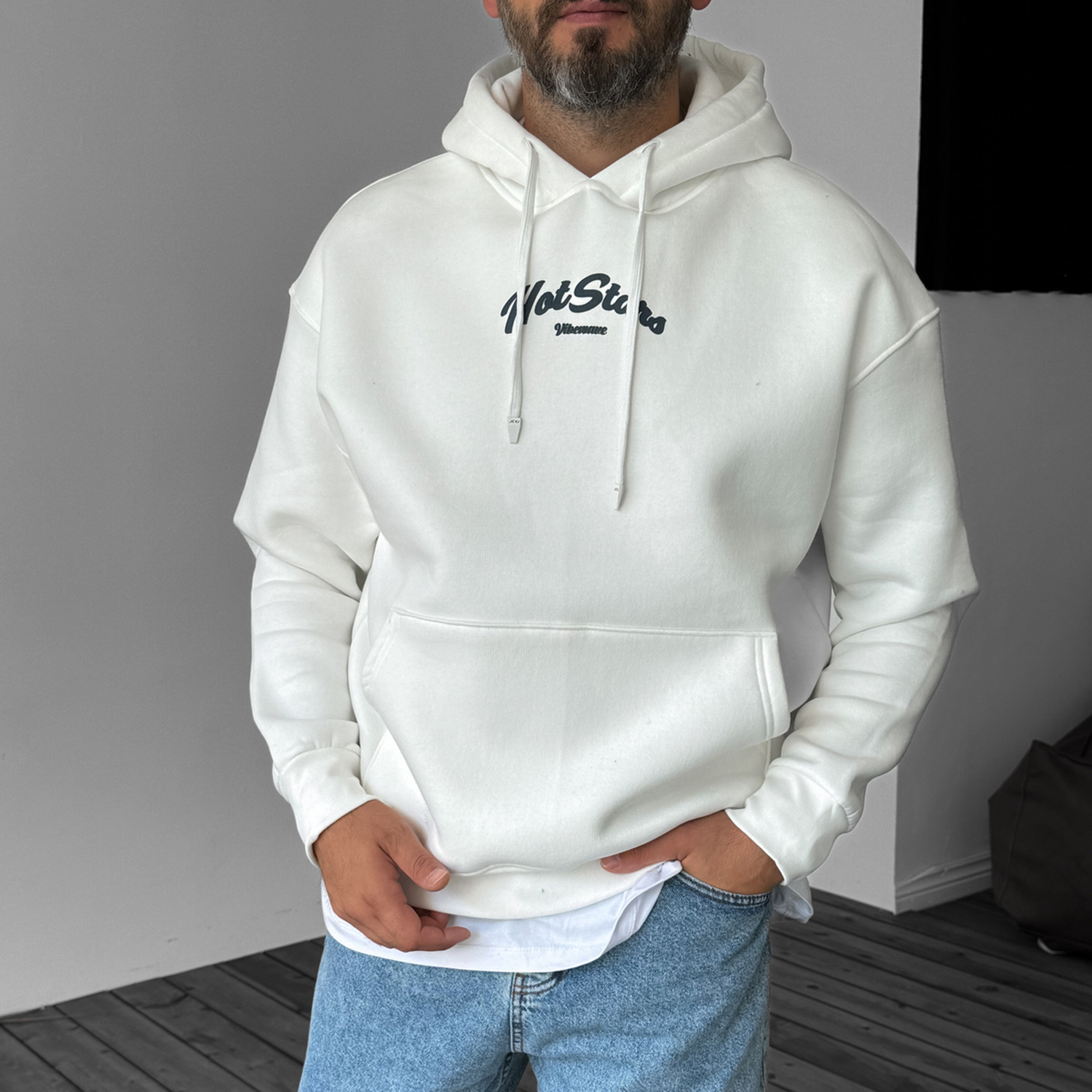 Men's Oversized Lettering Hoodie