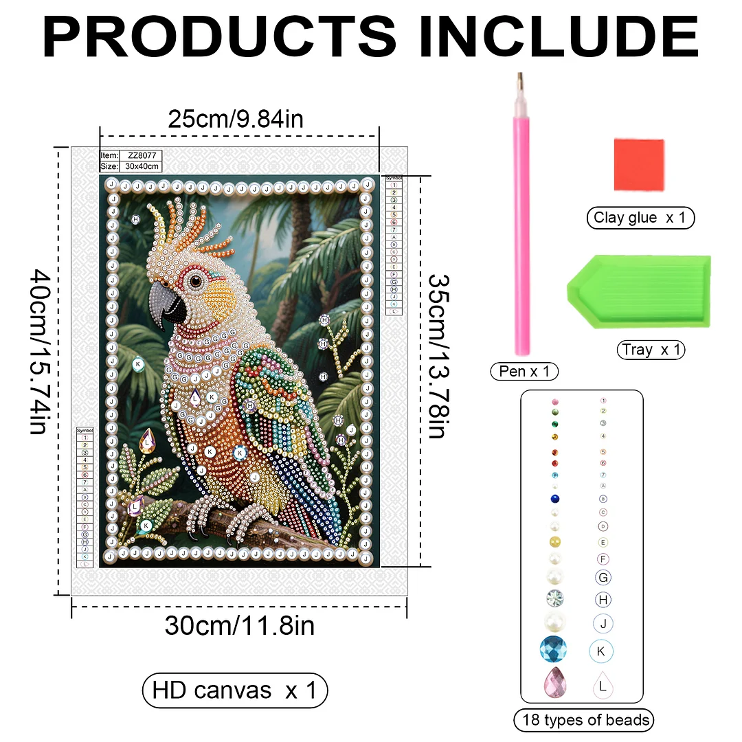 Yellow Parrot DIY Partial Diamond Pearl Painting Art Kits 30x40cm Special Shape Pearl Gem Paintings Picture Arts Craft for Home Wall Decor