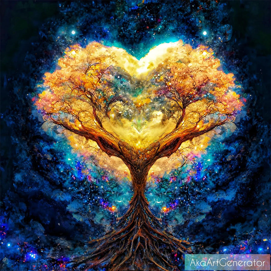 Cosmic Tree Of Love And Gratitude40*40CM(Canvas) Full Round Drill Diamond Painting gbfke