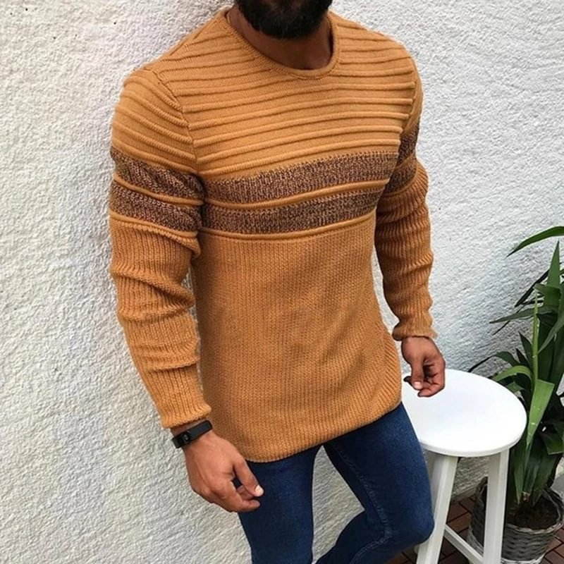 Men's Slim Fitting Long Sleeve Pullover High Neck Knitting - VSMEE