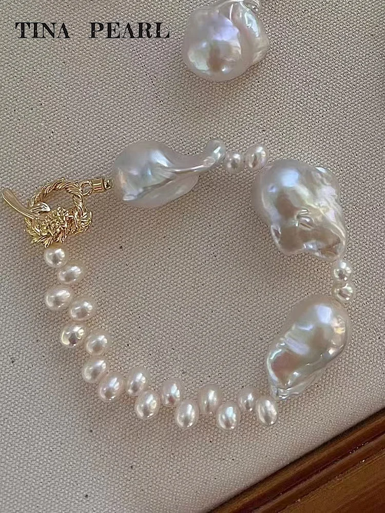 2025 TINA Jewelry Freshwater pearl Baroque wheat ear bracelet