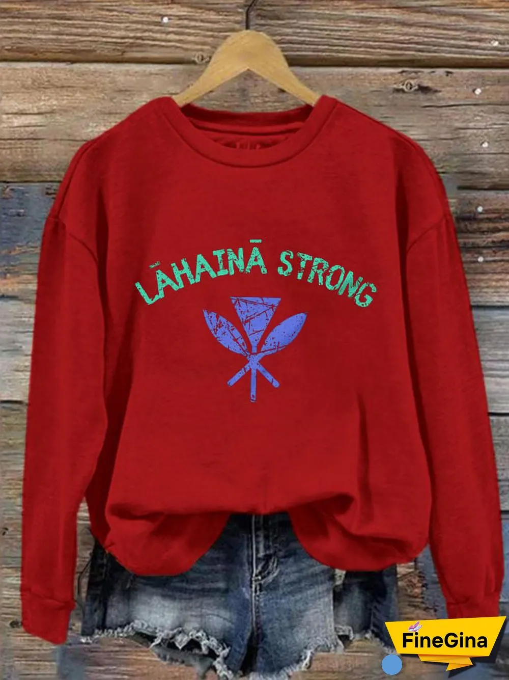 Women's Lahaina Strong Print Crew Neck Sweatshirt