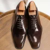 Mens Black Wholecut Dress Shoes Patent Leather