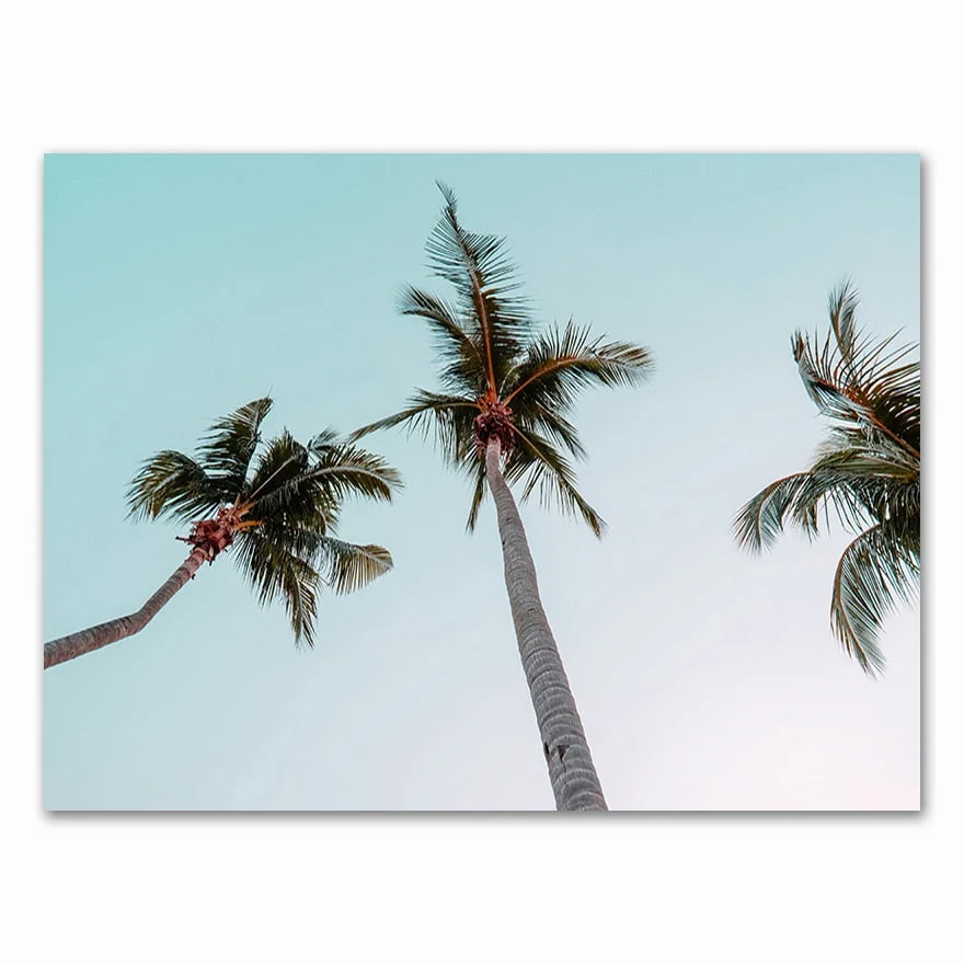 Pink Beach Flamingo Palm Tree Surfboard Wall Art Canvas Painting Nordic Posters And Prints Wall Pictures For Living Room Decor