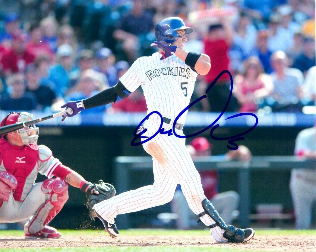 Autographed 8x10 CARLOS GONZALEZ Colorado Rockies Photo Poster painting - COA