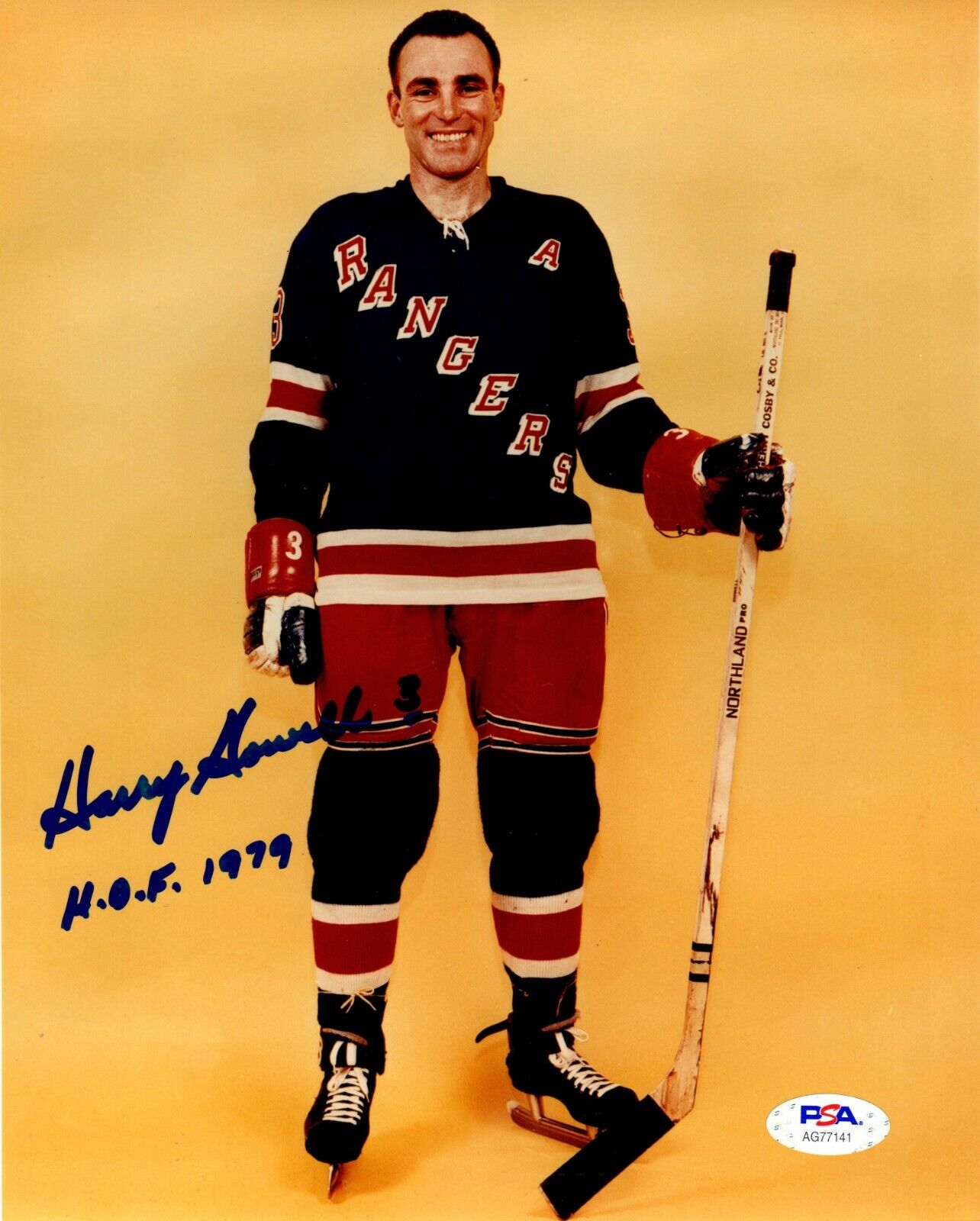 Harry Howell autographed signed inscribed 8x10 Photo Poster painting NHL New York Rangers PSA