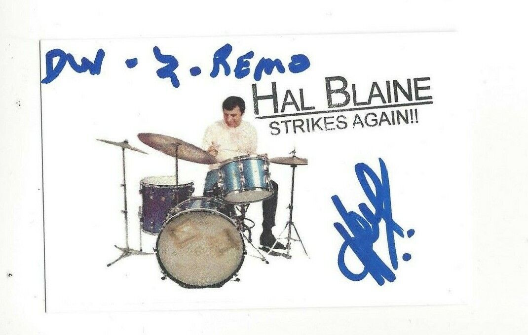 HAL BLAINE STUDIO SESSION DRUMMER SIGNED 3x5 INDEX CARD COA THE WRECKING CREW