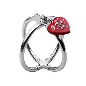 Heart-shaped Password Stainless Steel Cross Sex Handcuff