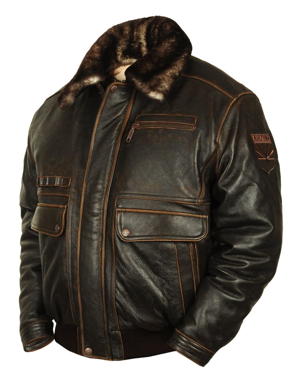 e???Christmas Salee??? - ARIZONA ROUTE 66 VINTAGE LEATHER JACKET[FREE SHIPPING TODAY]