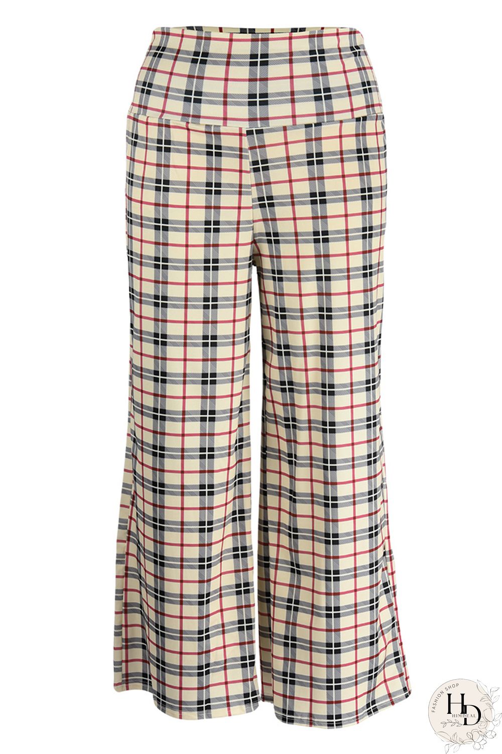 Apricot Fashion Casual Print Patchwork Regular High Waist Trousers