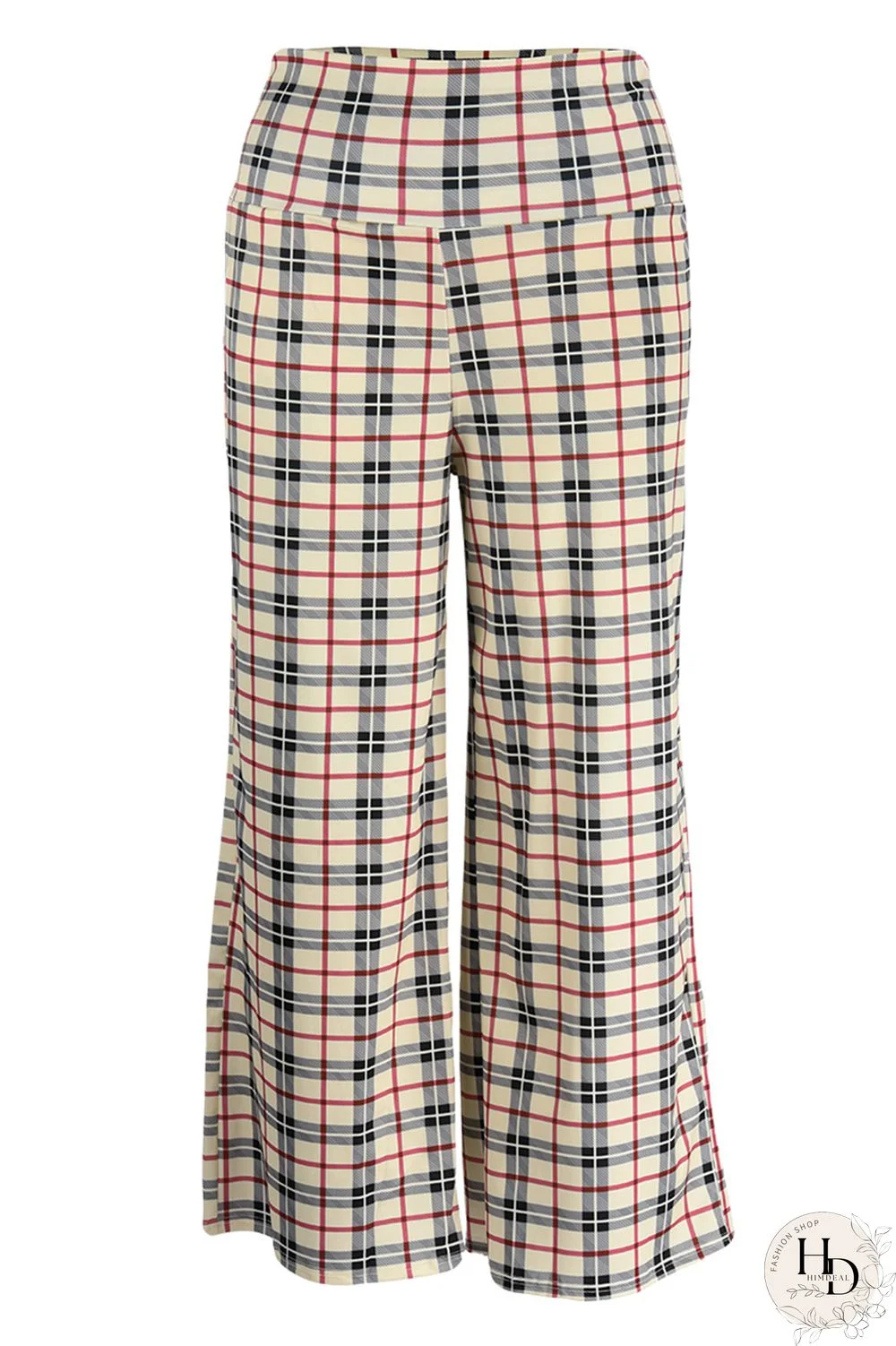 Apricot Fashion Casual Print Patchwork Regular High Waist Trousers