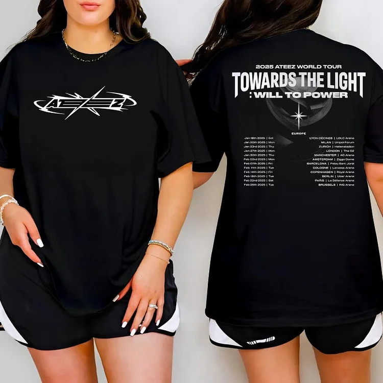 2025 Ateez Towards The Light: Will to Power World Tour Time Track T-Shirt officialateezshop