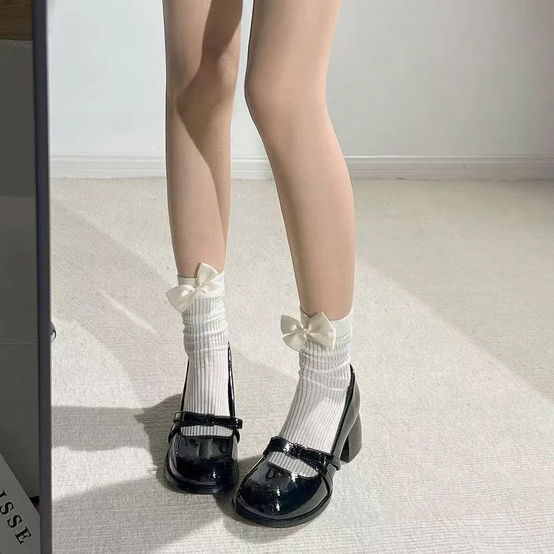 Breakj Breakj Retro High Heel Round Head Coarse Heel Single Shoes 2025 New Temperament Coarse Heel Evening Mary Jane Women's Shoes