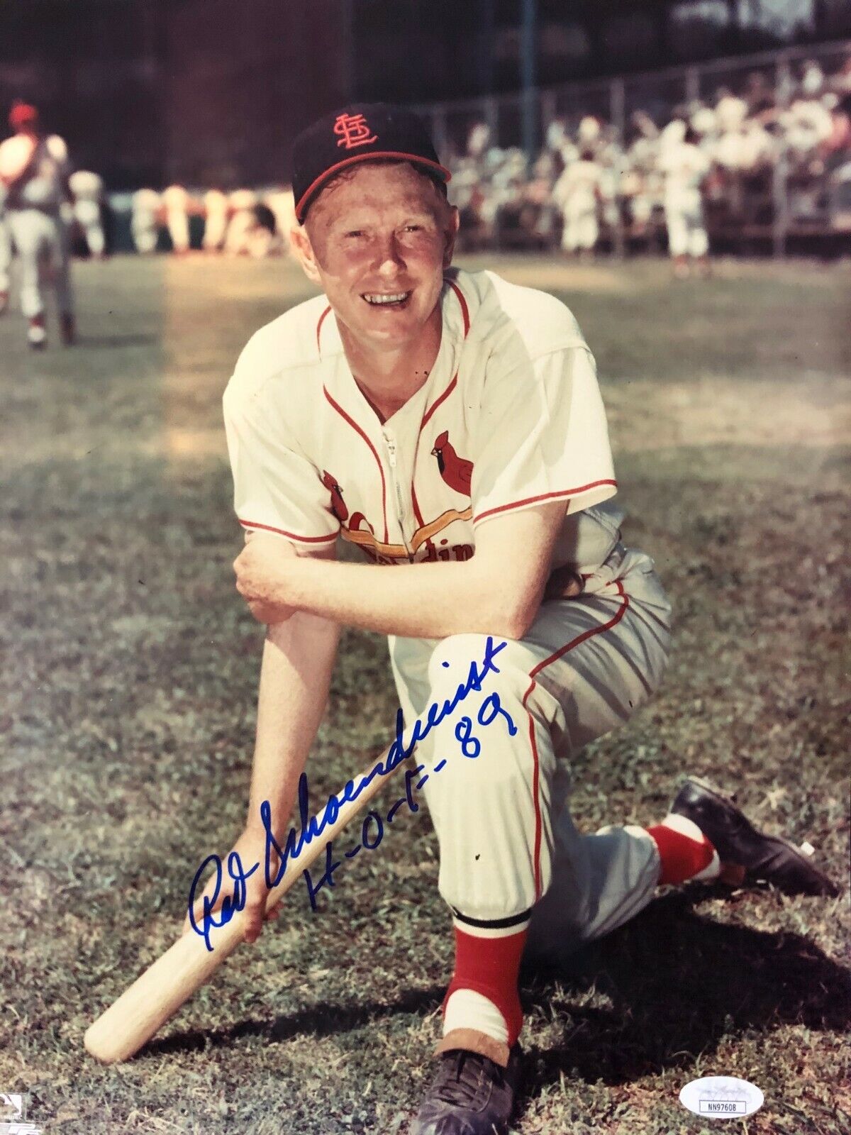 Autographed Red Schoendienst St. Louis Cardinals 11x14 Photo Poster painting with JSA COA