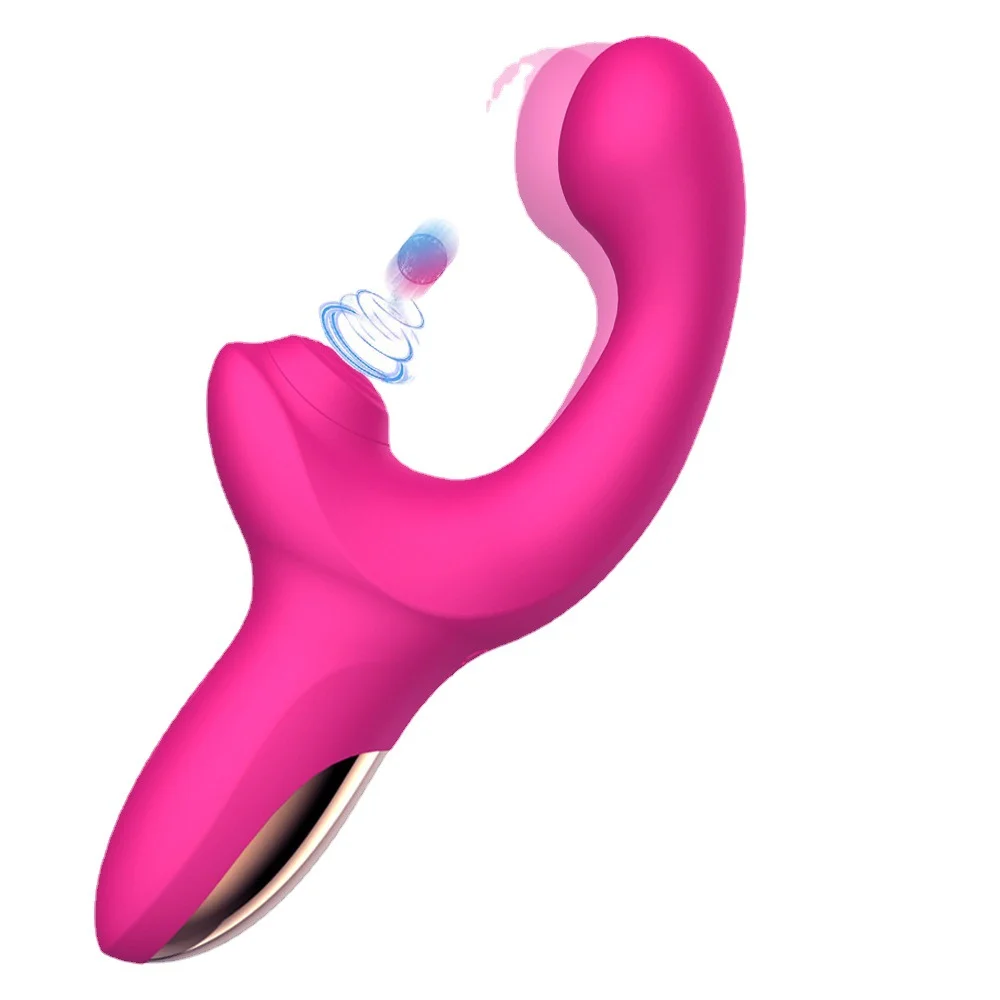 Sucking/Tapping Vibrators, Come Hither/Vibration G Spot Stimulator, 2 In 1 Sex Toy - Rose Toy