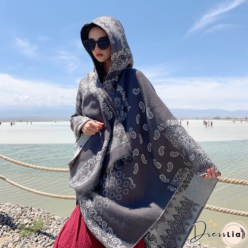 The New Dual-purpose Tibetan and National Style Scarf In Autumn and Winter.