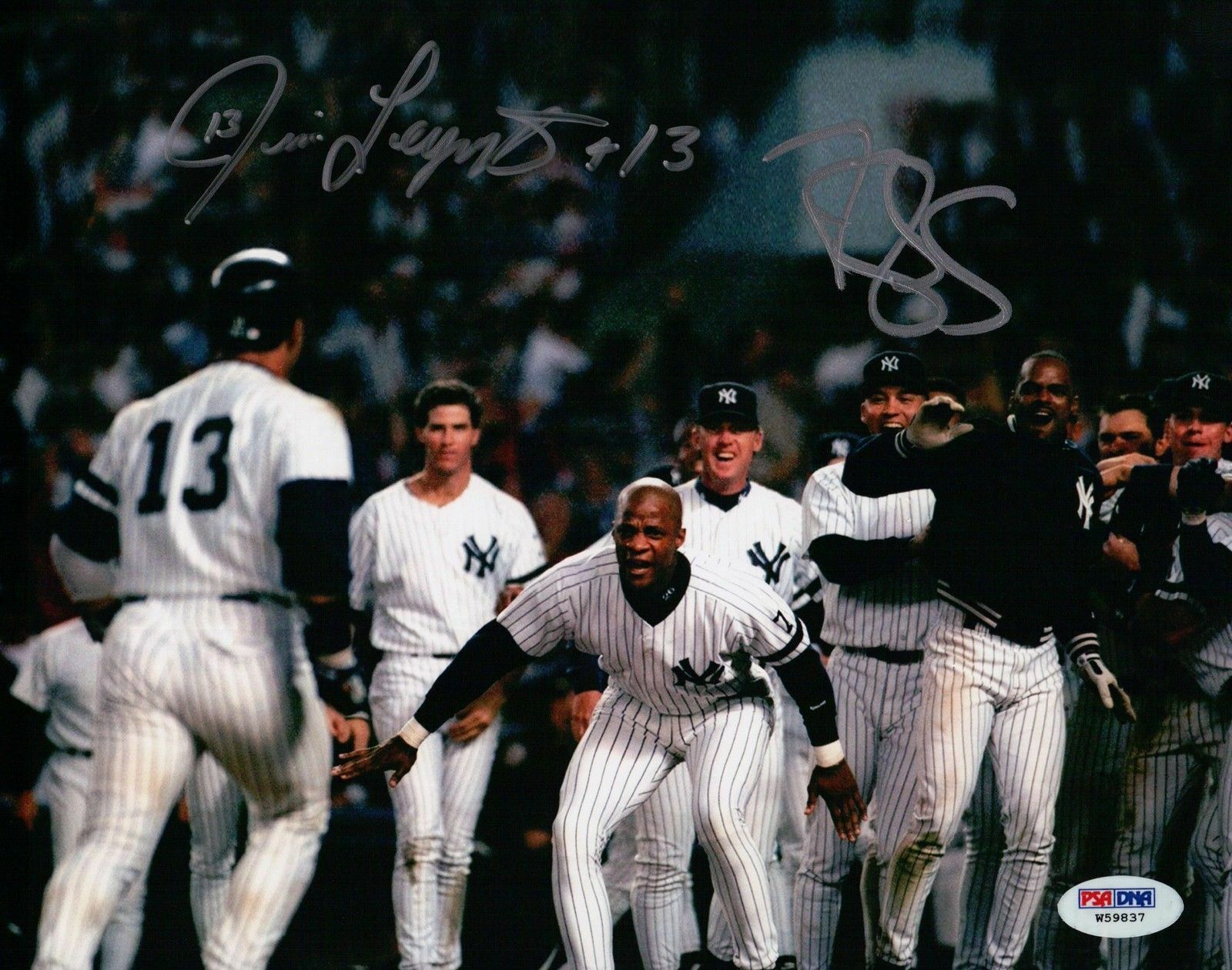 Jim Leyritz Darryl Strawberry Signed 8X10 Photo Poster painting Auto Celebration PSA/DNA W59837