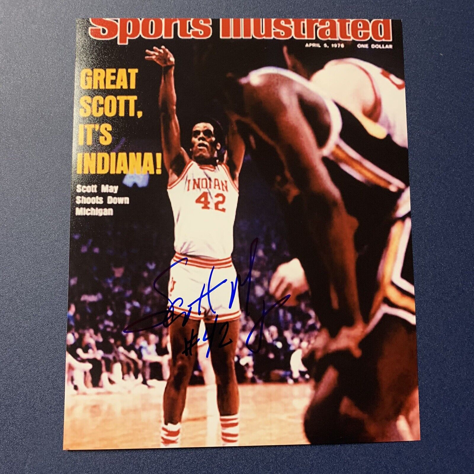 SCOTT MAY HAND SIGNED 8x10 Photo Poster painting INDIANA HOOSIERS BASKETBALL AUTOGRAPHED COA