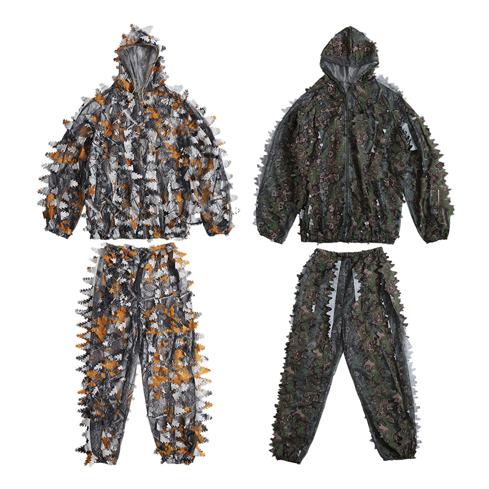 

3D Forest Ghillie Suit Men Women Kids Outdoor Leaf-Shaped Hunting Clothing, Green, 501 Original