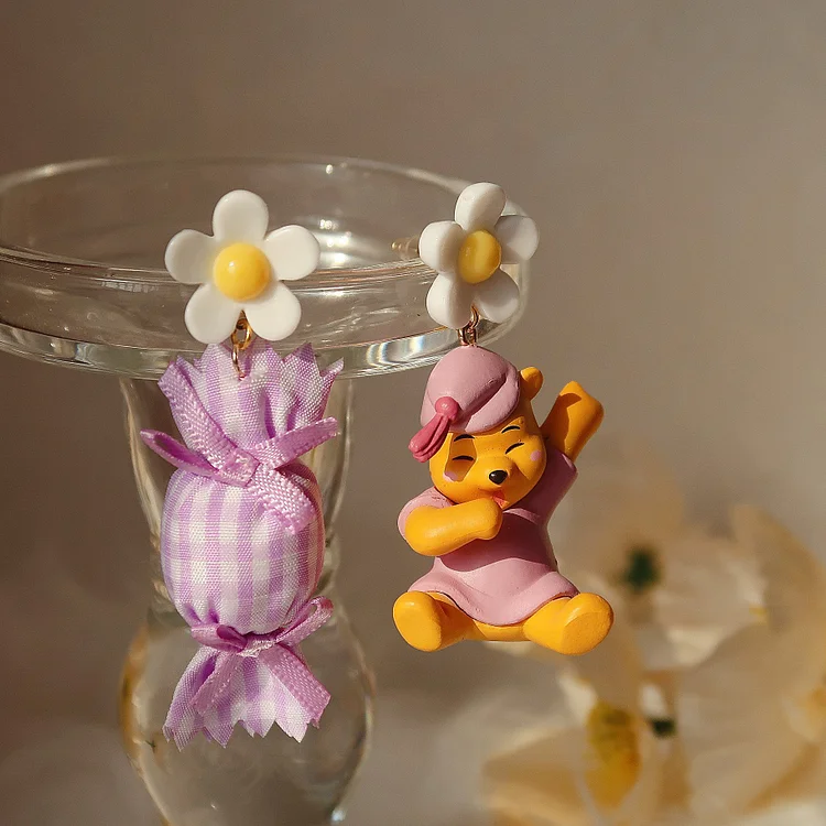Cartoon Pooh Candy Earrings