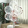 10 Pack | 12" Clear/Rose Gold Confetti Filled Latex Helium Balloons