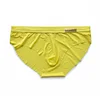 Men's Low Waist Sexy Solid Color Ice Silk Quick Dry Transparent Convex Bag Underwear