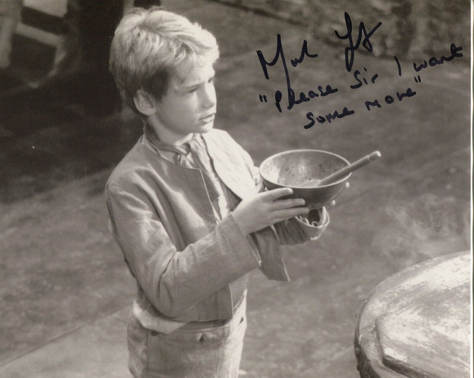 Oliver! Mark Lester signed ‘Please sir I want some more’ movie Photo Poster painting - IMAGE 3