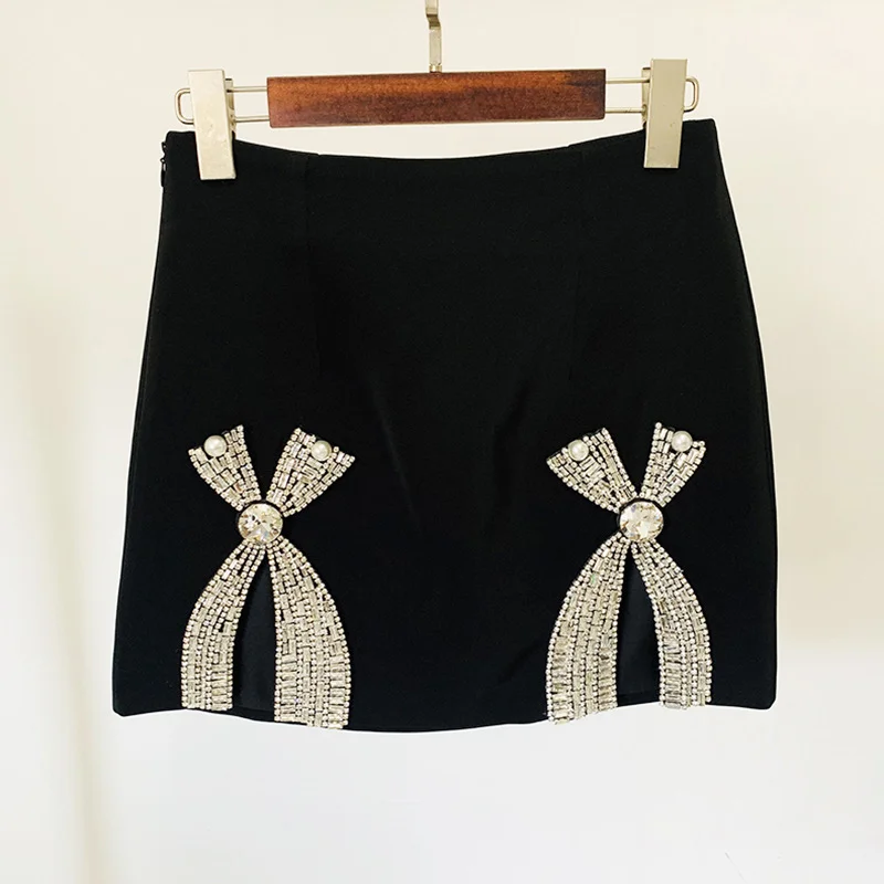 Nigikala Nigikala New Studded Bow Suit Jacket Open Half-Skirt Set