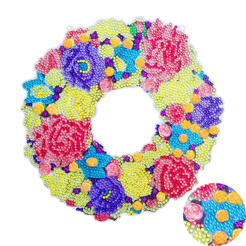 DIY Diamond Painting Hanging Wreath - Santa