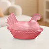 Vintage Hen on Nest Dish with Lid Plastic Chicken-Shaped Candy Dish Tabletop Dessert Plate Snack Bowl for Snacks Dessert Cookies Home Kitchen Office Tabletop Decor