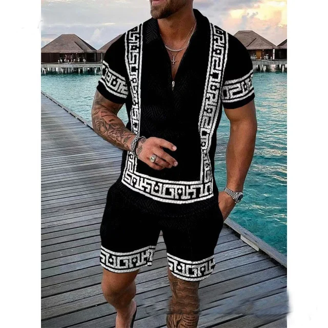 Retro casual lapel short sleeve suit